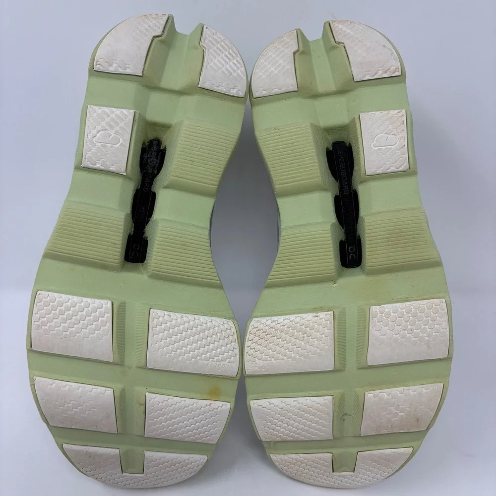 On Cloudmonster Women's Size 9.5 Green White Athletic Running Shoes (61.99022)